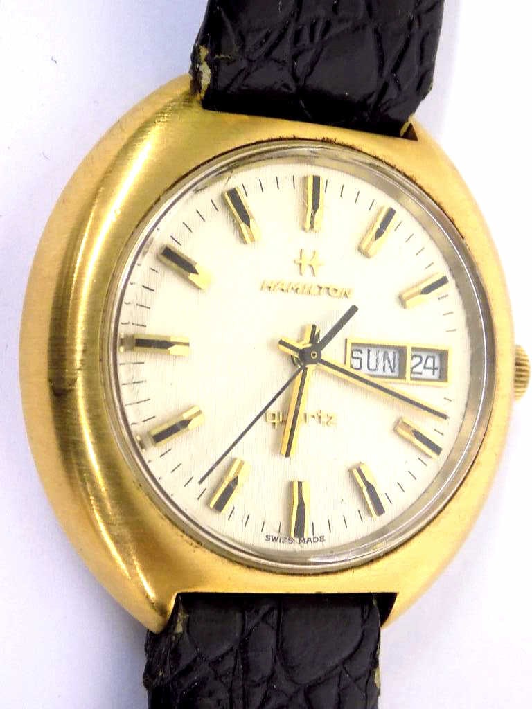 HAMILTON 14K GOLD PLATED MEN'S WRISTWATCH (1 of 4)