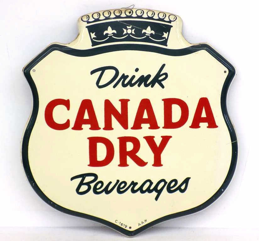 DRINK CANADA DRY CROWN SHIELD ADVERTISING SIGN (1 of 4)