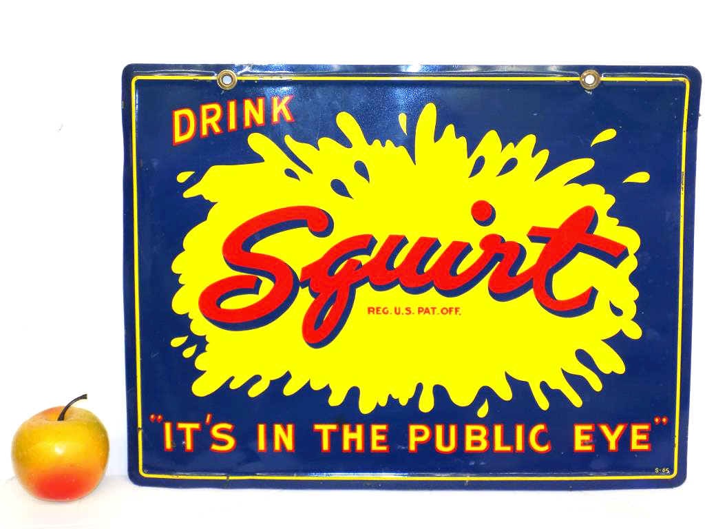 1960'S DRINK SQUIRT METAL ADVERTISING SIGN (1 of 4)