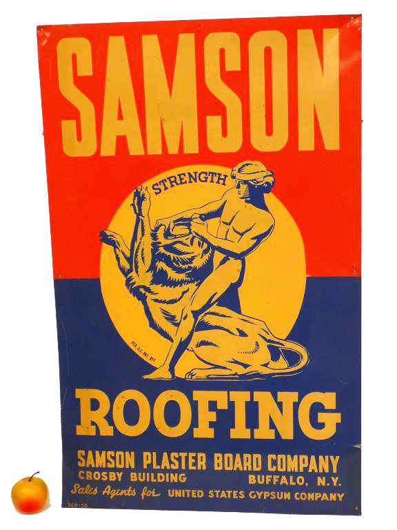 1956 SAMSON ROOFING CO BUFFALO NY ADVERTISING SIGN (1 of 3)