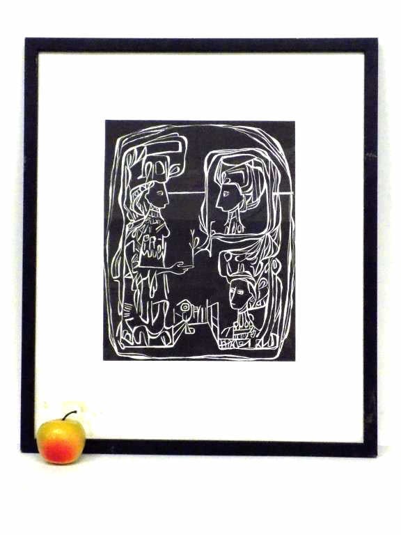 LATIN AMERICAN LITHOGRAPH SIGNED ILLEGIBLY (1 of 4)