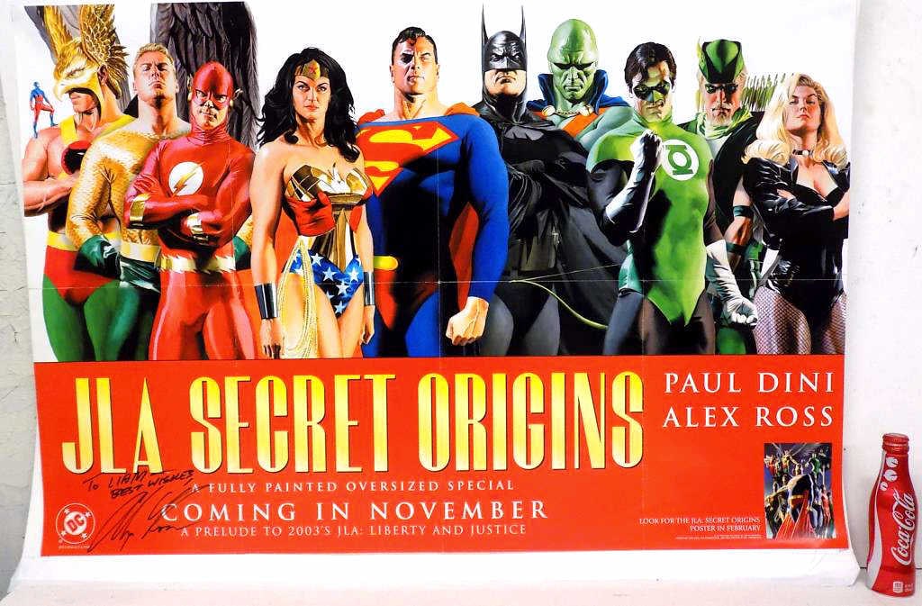 DC JUSTICE LEAGUE SUPER HEROES ROSS SIGNED POSTER (1 of 5)