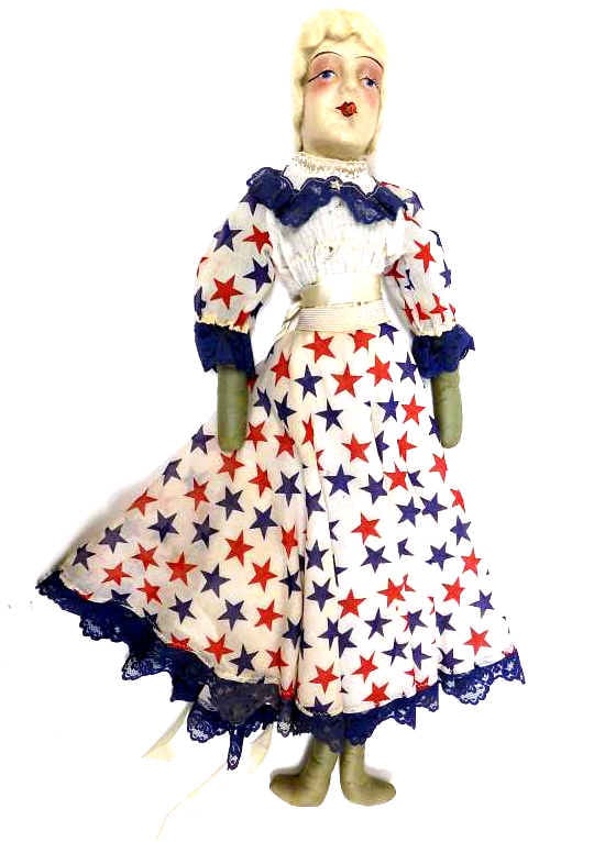 RARE SMOKING BED DOLL IN AMERICAN DRESS (1 of 4)