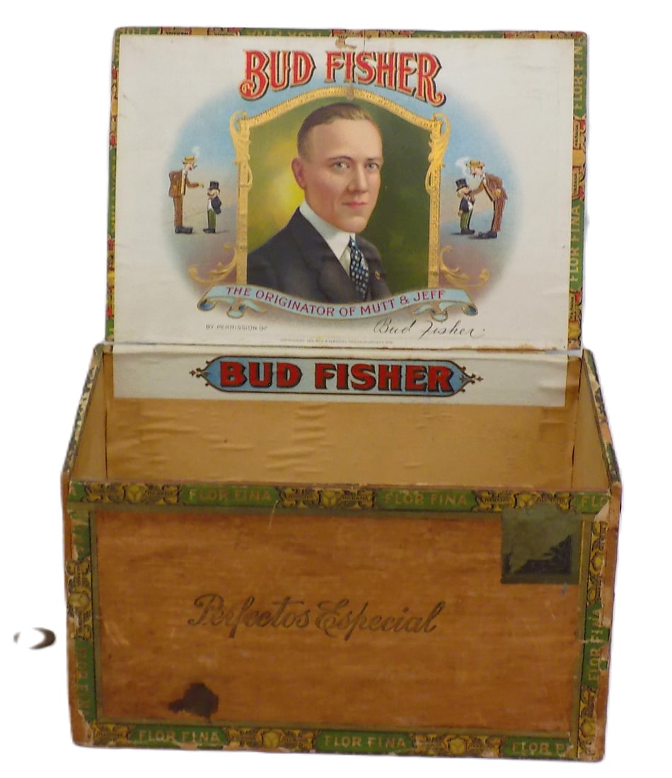 ULTRA RARE 1900'S BUD FISHER MUTT & JEFF CIGAR TOBACCO BOX (1 of 5)