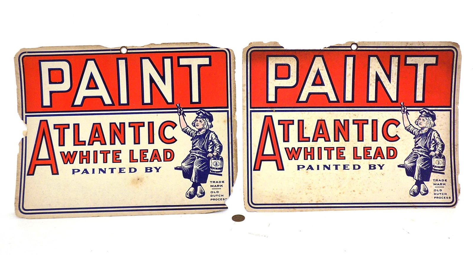 1930'S ATLANTIC WHITE LEAD PAINT ADVERTISING SIGNS (1 of 3)