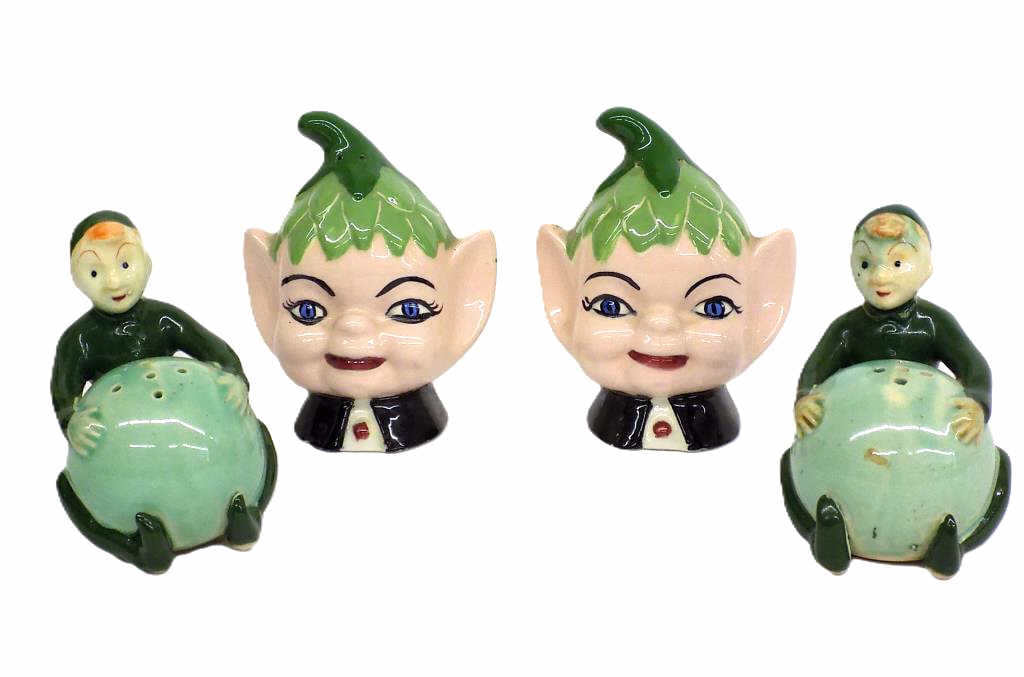 VINTAGE 1950'S PIXIE ELFS ELVES SALT & PEPPERS (1 of 3)