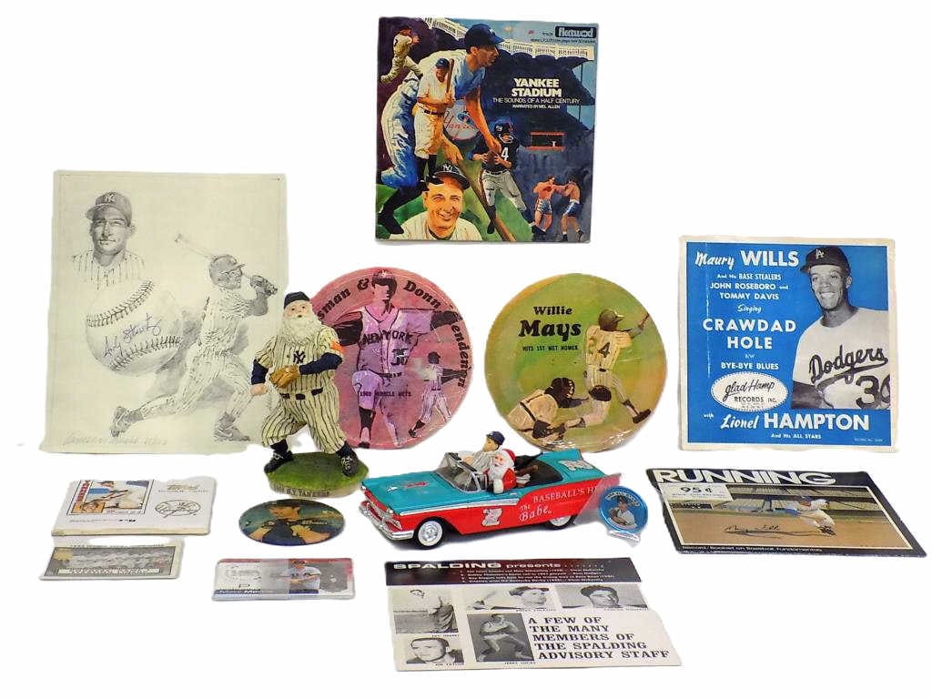 BASEBALL LOT W/ SANTA CLAUS BABE RUTH TOY CAR (1 of 4)