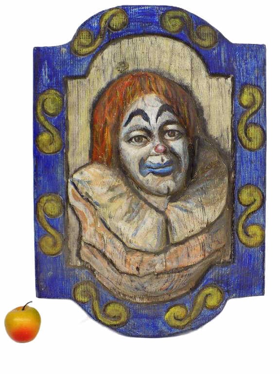 EDWARD KENNEDY AMERICAN FOLK ART CLOWN PLAQUE (1 of 4)