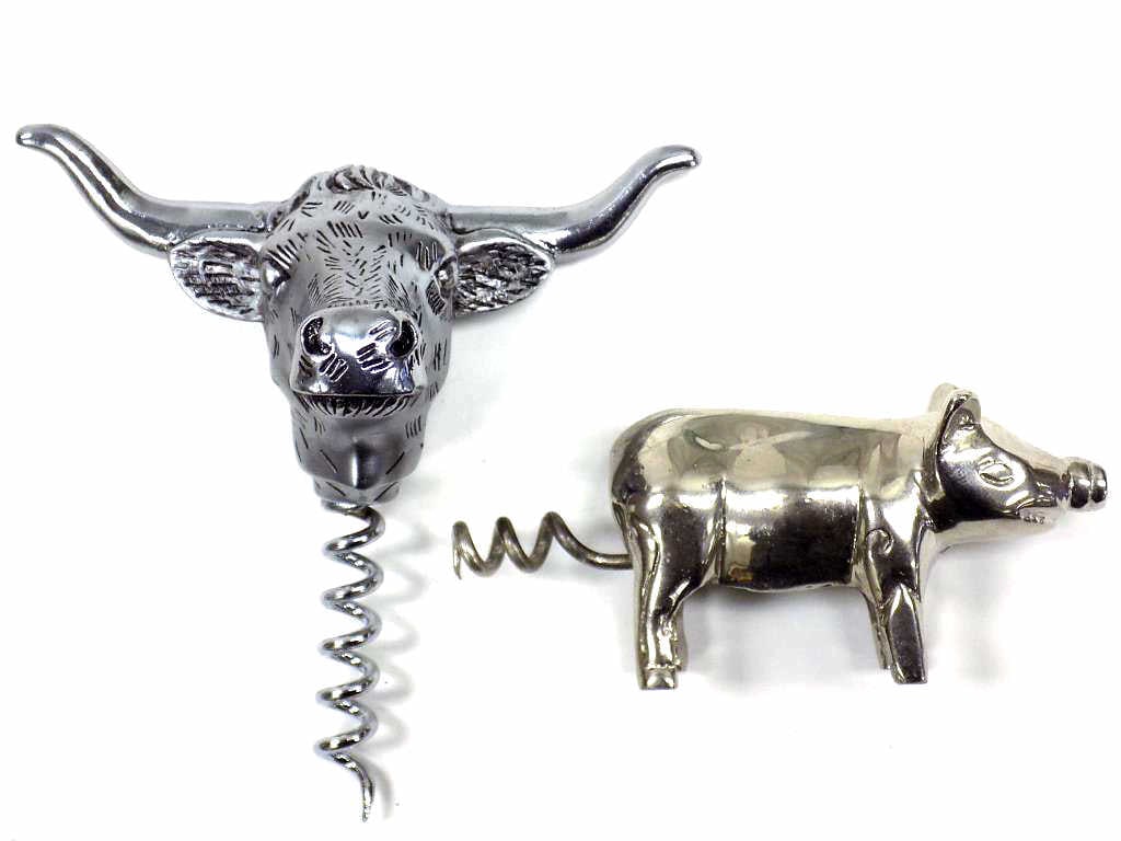 LONGHORN BULL AND PIG FIGURAL CORKSCREWS (1 of 3)