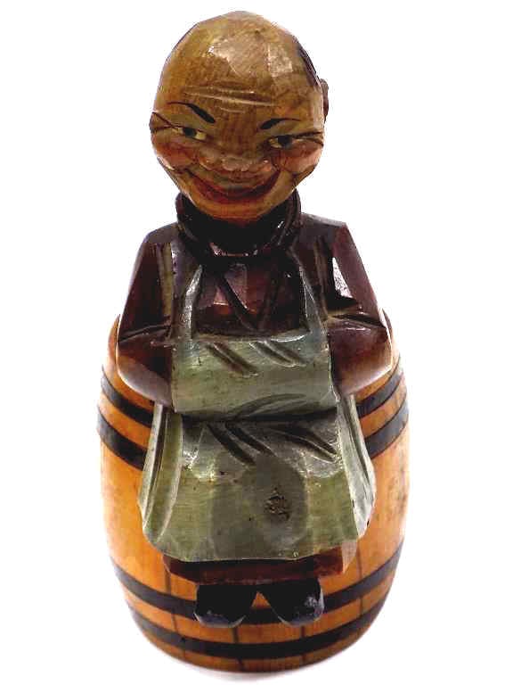 GERMAN FOLK ART BARREL MAN CORKSCREW BOTTLE OPENER (1 of 3)