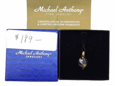 MICHAEL ANTHONY 14K GOLD GLOBE PENDANT