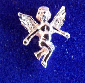14K WHITE GOLD MICHAEL ANTHONY ANGEL PIN