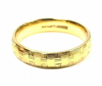 14K TURKISH GOLD LINEAR PATTERN RING