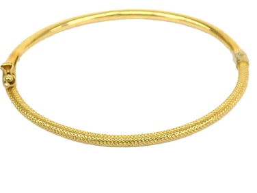 14K YELLOW GOLD INVERTED DIAMOND PATTERN BRACELET