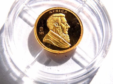 AMERICAN MINT KRUGERRAND ANNIVERSARY 585 SOLID GOLD COIN