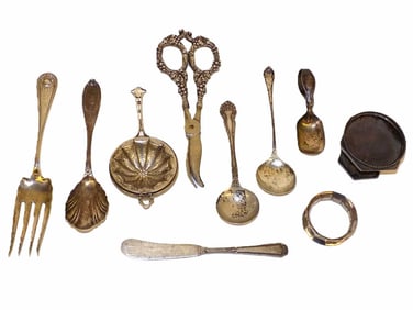 ASSORTED GROUP OF FANCY STERLING SILVER ITEMS