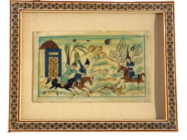 19TH CENTURY PERSIAN PAINTING ON BONE