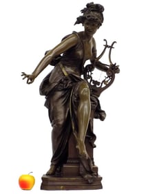 ALBERT CARRIER BELLEUSE MELODIE BRONZE MAIDEN 31" TALL