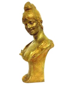 GEORGES VAN DER STRAETEN VICTORIAN MAIDEN GILT BRONZE