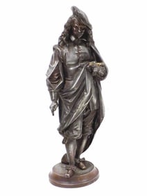 CARRIER BELLEUSE REMBRANDT SILVERED BRONZED STATUE
