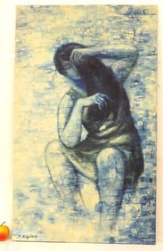 RAUL ANGUIANO - SENORITA EXPRESSIONIST PAINTING