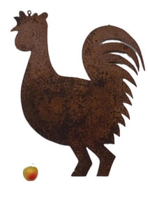 19TH CENTURY AMERICAN FOLK ART IRON ROOSTER TRADE SIGN