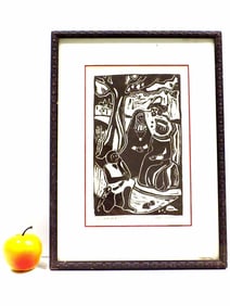 ABRAMSON - THE CANTERBURY TALES WOODBLOCK PRINT
