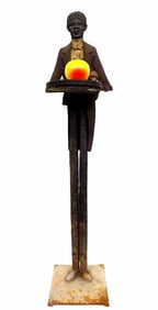 EARLY AFRICAN AMERICAN CAST IRON WAITER STAND