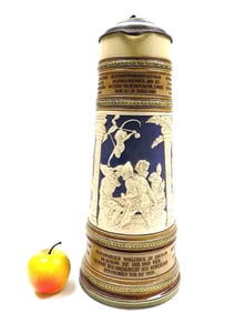 LARGE METTLACH BEER STEIN No. 2194 BLACK WHALE ASCALONI