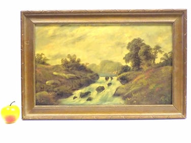 EDWIN COLE - MOUNTAIN RIVER LANDSCAPE PAINTING