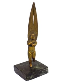 19TH CENTURY MYTHOLOGICAL DESCENDING ANGEL BRONZE