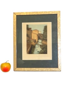 MARCEL AUGIS - COUNTRY MILL AQUATINT ETCHING