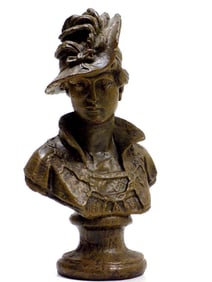 VICTORIAN MAIDEN BRONZED BUST