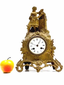 VICTORIAN GILT BRONZED JAPY FRERES MANTEL CLOCK