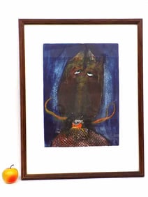 JOSEPH KURHAJEC TRIBAL FIGURE ARTIST PROOF ETCHING