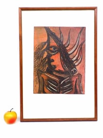 JOSEPH KURHAJEC TRIBAL FIGURE ARTIST PROOF ETCHING