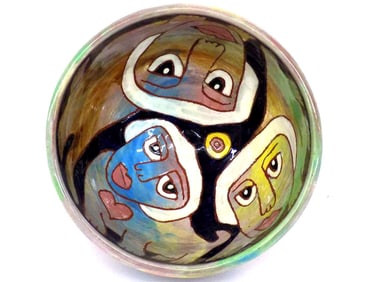 W. LEDSMA - FOLK ART CERAMIC POTTERY CUP