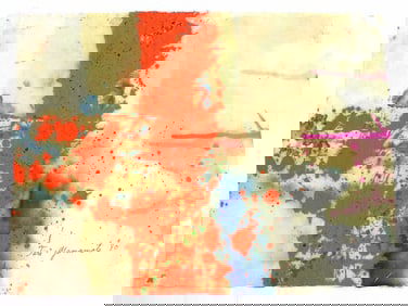 TARO YAMAMOTO - MIDCENTURY ABSTRACT MIXED MEDIA