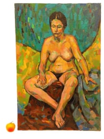 MIDCENTURY NUDE STUDY PAINTING