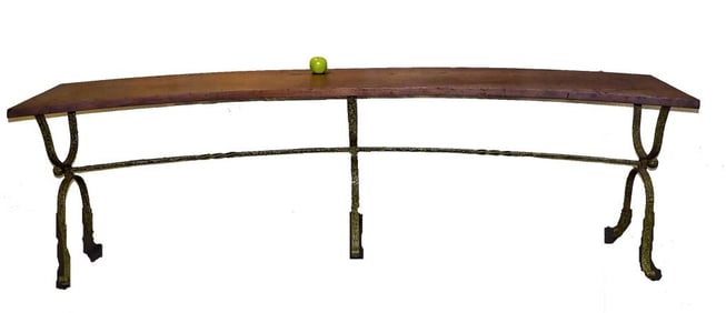 FABULOUS MIDCENTURY MODERN LONG CURVED TABLE 8 FEET LONG