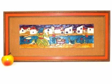 REMS - LATIN AMERICAN FIGURE RELIEF PAINTING