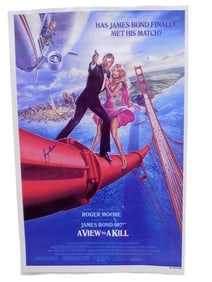 JAMES BOND A VIEW TO A KILL SIGNED MOVIE POSTER
