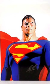 DC JUSTICE LEAGUE SUPERMAN ROSS SIGNED PRINT