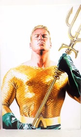 DC JUSTICE LEAGUE AQUAMAN ROSS SIGNED PRINT