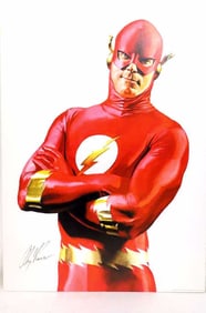 DC JUSTICE LEAGUE THE FLASH ROSS SIGNED PRINT