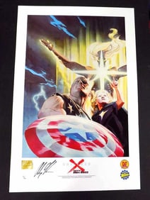 MARVEL LIMITED X CAPT AMERICA ROSS SIGNED POSTER