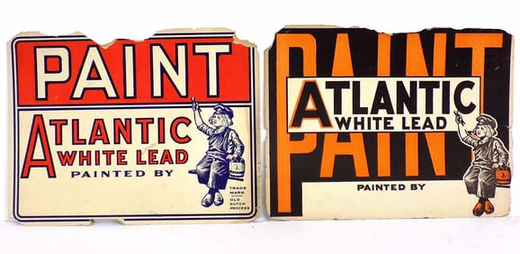 1930'S ATLANTIC WHITE LEAD PAINT ADVERTISING SIGNS