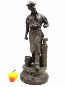 19TH CENTURY BRONZED BLACKSMITH SCULPTURE