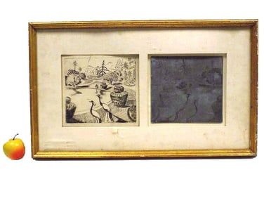 VINTAGE WILDLIFE ETCHING & PRINT BLOCK