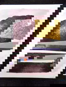 MIDCENTURY ABSTRACT MIXED MEDIA SIGNED ILLEGIBLY